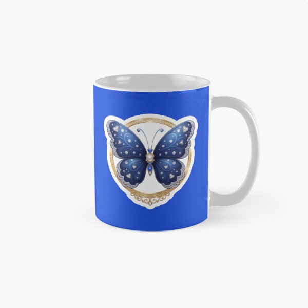 Item preview, Jeweled Blue Butterfly Gold Frame designed and sold by Azurart2.