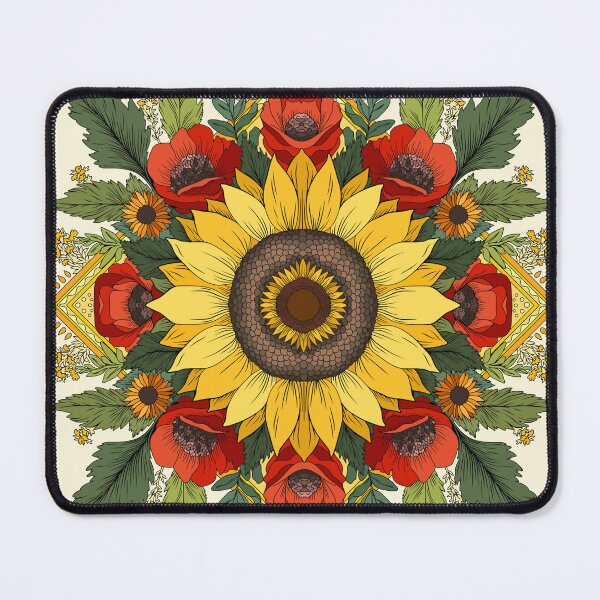 Item preview, Sunflower and red poppies designed and sold by Alla Gill.