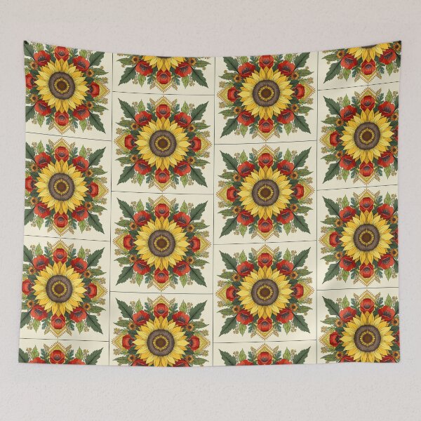 Item preview, Sunflower and red poppies designed and sold by Alla Gill.