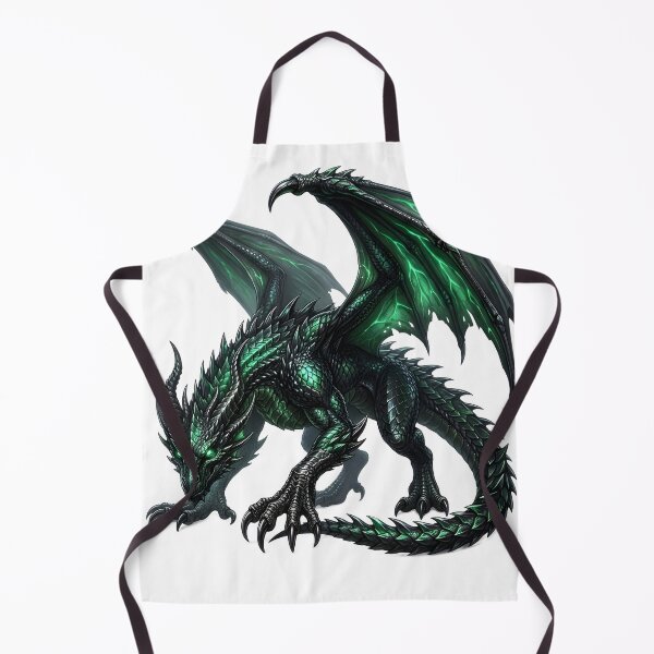 Item preview, Emerald Shadow Dragon - Dark Fantasy Green Dragon Illustration designed and sold by DragonSerpent Ink.