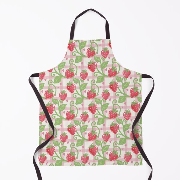 Item preview, Strawberry Vine Cottagecore Botanical Gingham Pattern designed and sold by VenusandMoon.