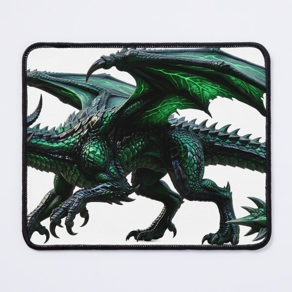 Item preview, Emerald Green Dragon – Dark Fantasy Winged Dragon designed and sold by DragonSerpent Ink.