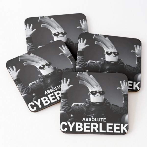 Item preview, Absolute Cyberleek Meme - Black and White Cyberpunk Boss Poster designed and sold by Billy Morfo™.