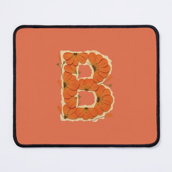 Item preview, Vintage Pressed Orange Floral Letter B designed and sold by ITCHAWAWAA.
