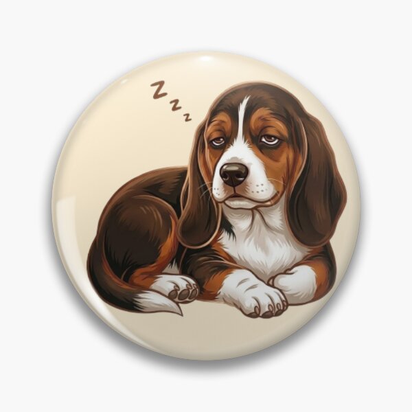 Item preview, Cute Sleepy Basset Hound / Beagle Dog Illustration designed and sold by Northern Glow Art.
