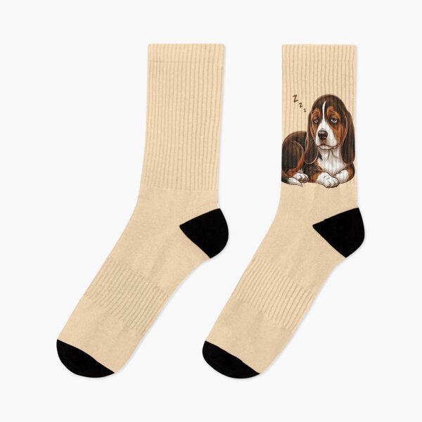 Item preview, Cute Sleepy Basset Hound / Beagle Dog Illustration designed and sold by Northern Glow Art.