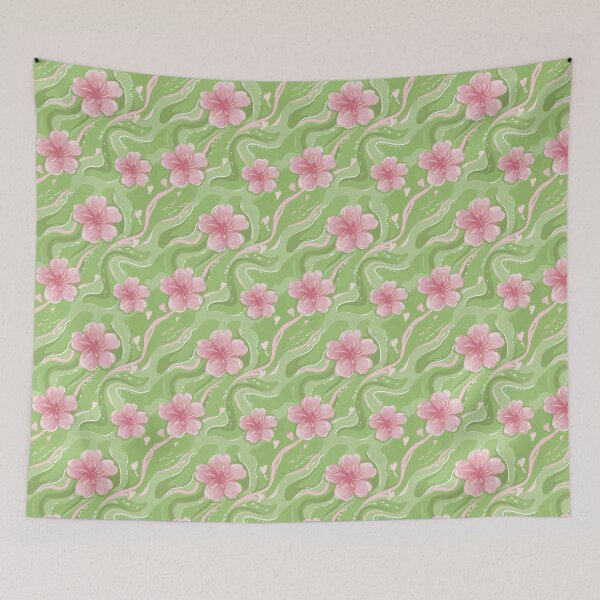 Item preview, Sakura & Strawberry Matcha Japanese Floral Pattern designed and sold by VenusandMoon.