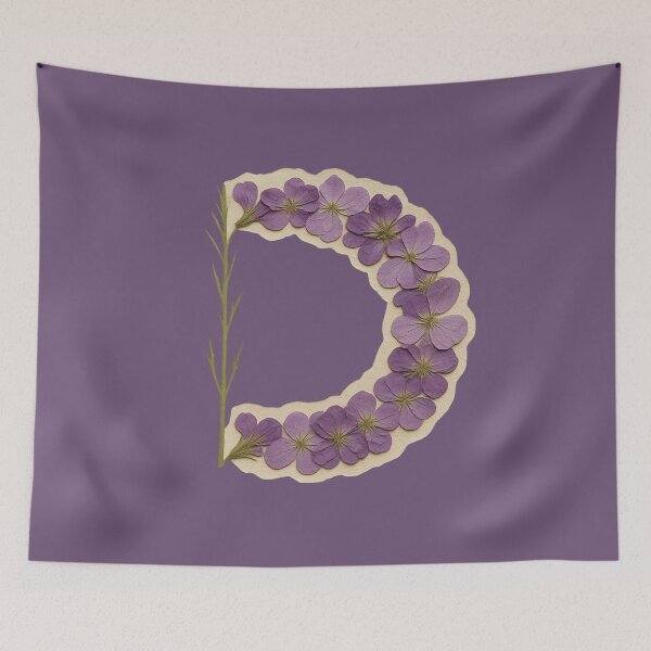 Item preview, Vintage Pressed Purple Floral Letter D designed and sold by ITCHAWAWAA.