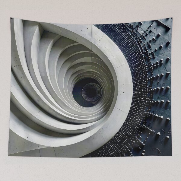 Item preview, Futuristic Geometric Spiral Design in Gray Stone designed and sold by Vicky Brago-Mitchell®.