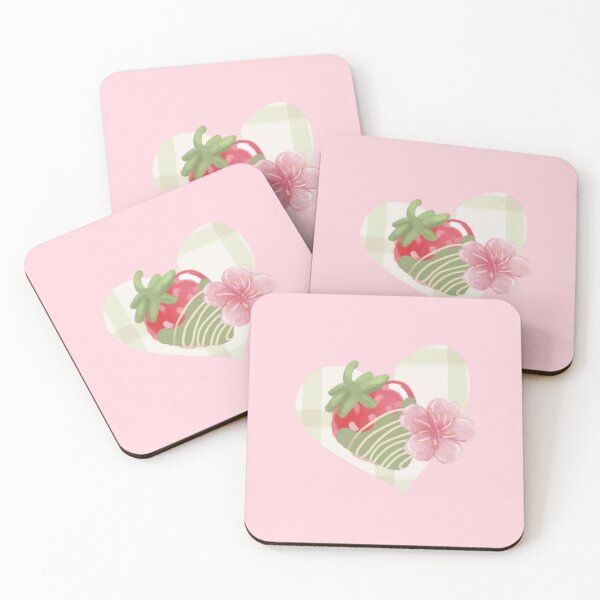 Item preview, Matcha-dipped Strawberries Cute Green Gingham Pattern designed and sold by VenusandMoon.