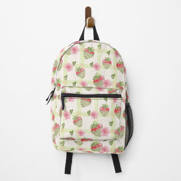 Item preview, Matcha-dipped Strawberries Cute Green Gingham Pattern designed and sold by VenusandMoon.