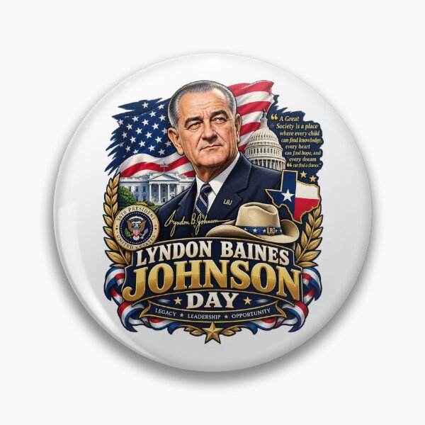Item preview, Lyndon Baines Johnson Day Patriotic Vintage Presidential Tribute | LBJ Texas USA designed and sold by Cellara91.