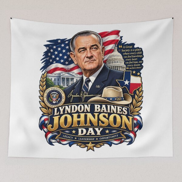 Item preview, Lyndon Baines Johnson Day Patriotic Vintage Presidential Tribute | LBJ Texas USA designed and sold by Cellara91.