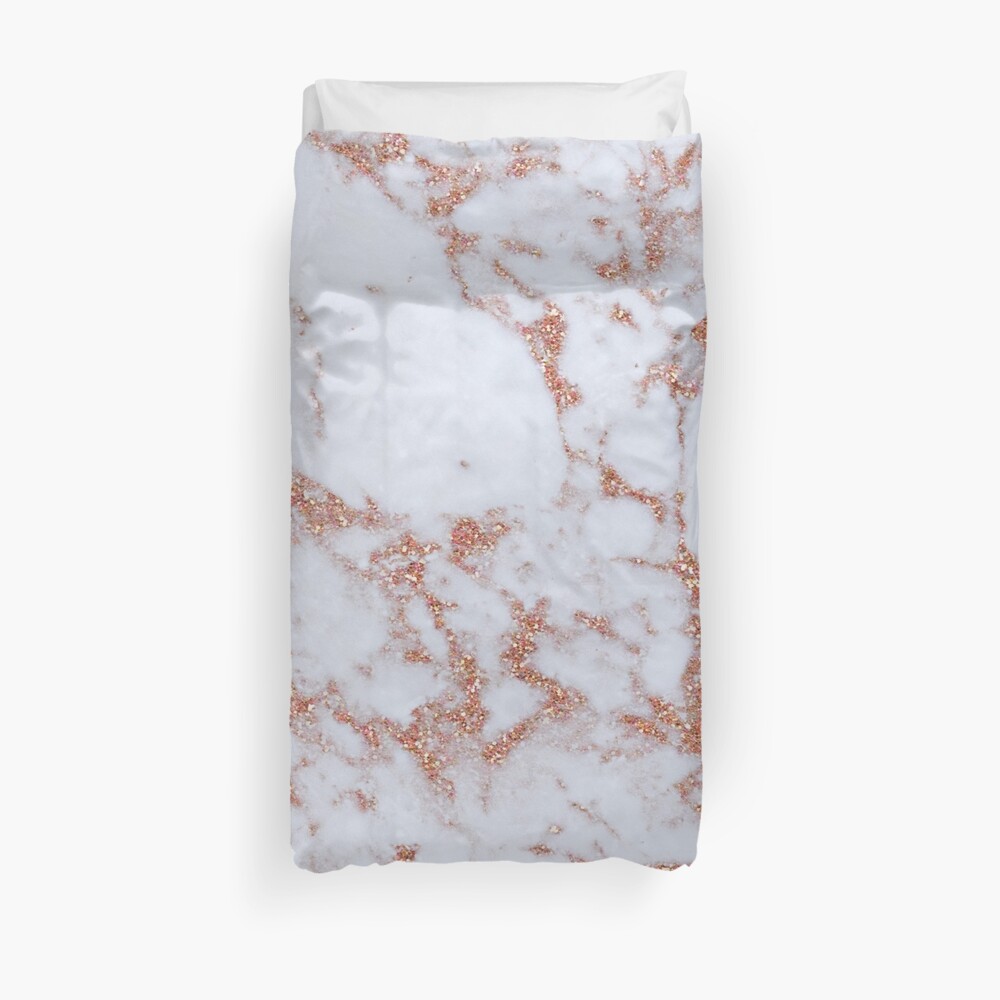 Intense rose gold marble Duvet Cover