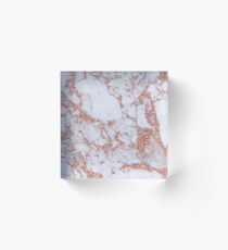 Intense rose gold marble Acrylic Block
