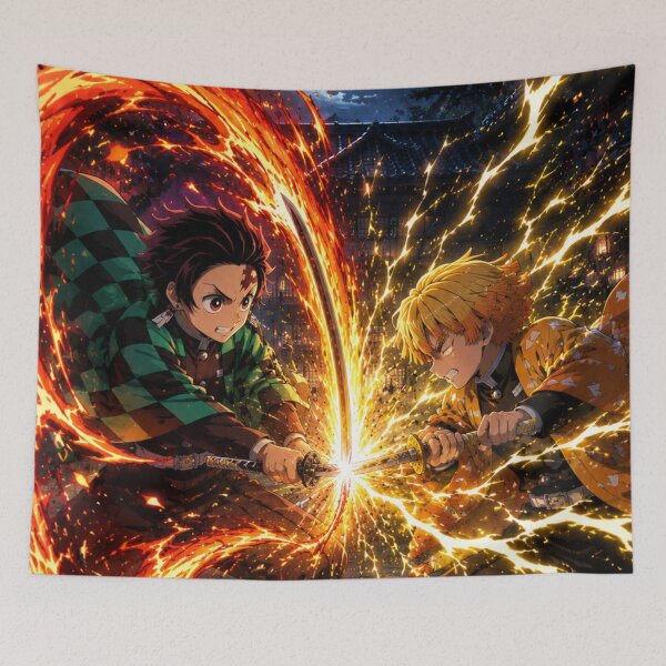 Item preview, Zenitsu Vs Tanjiro designed and sold by jinwooo.