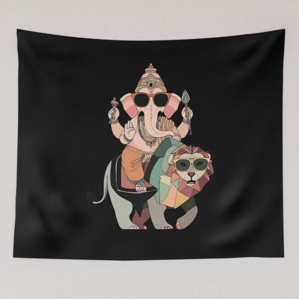 Item preview, Cool Elephant Riding Lion Both Wearing Sunglasses Pop Art designed and sold by PANNARUK THAILAND.