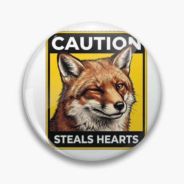 Item preview, Caution Steals Hearts Fox designed and sold by Tiffany Roy.