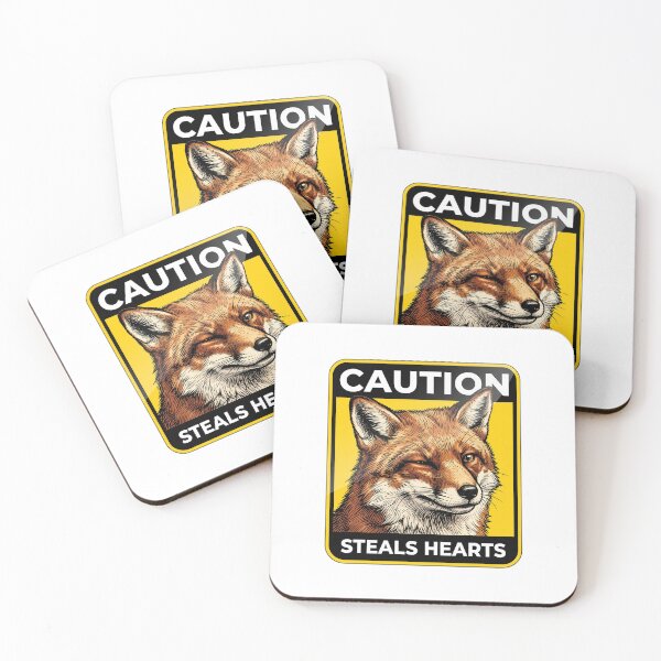Item preview, Caution Steals Hearts Fox designed and sold by Tiffany Roy.