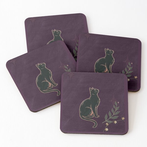 Item preview, Vintage Black Cat & Celestial Crescent Moon - Whimsigoth Alt Print designed and sold by BrontesWhimsyStore.