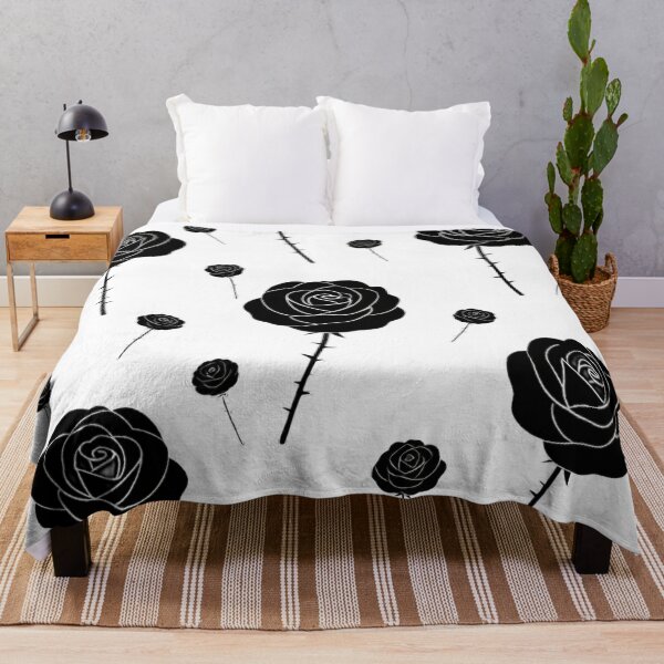 Aperçu de l'œuvre Roses noires à contour blanc — Motif transparent créée et vendue par Bondingbonding.