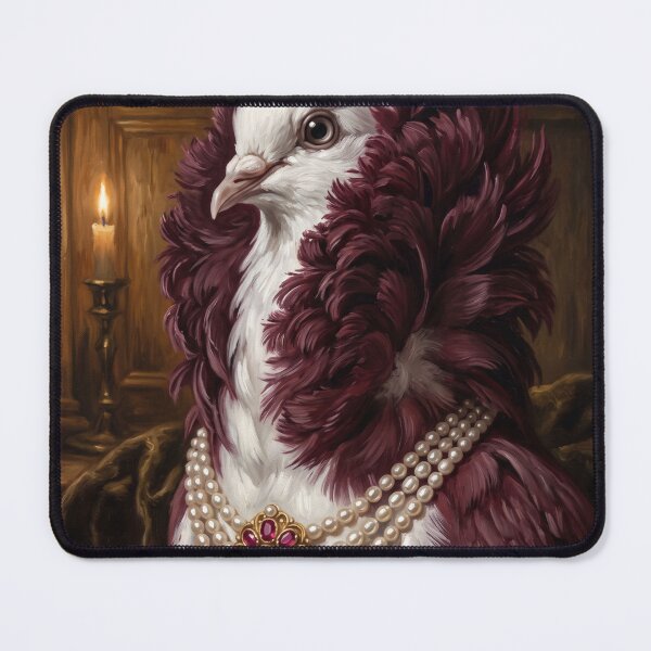 Item preview, Jacobin Pigeon Burgundy Ruby Necklace designed and sold by The Real Beast Art.