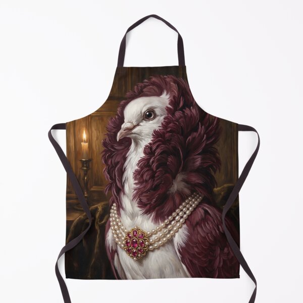 Item preview, Jacobin Pigeon Burgundy Ruby Necklace designed and sold by The Real Beast Art.