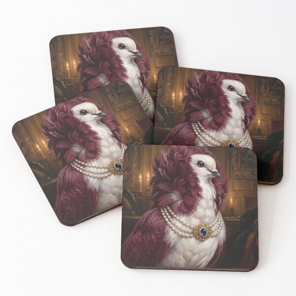 Item preview, Jacobin Pigeon Burgundy Pearl Sapphire designed and sold by The Real Beast Art.