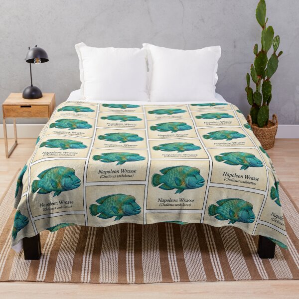 Item preview, Napoleon Wrasse Tropical Reef Fish Watercolor Illustration designed and sold by KenworksDigital.