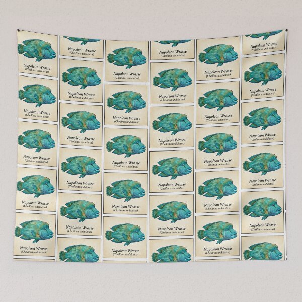 Item preview, Napoleon Wrasse Tropical Reef Fish Watercolor Illustration designed and sold by KenworksDigital.