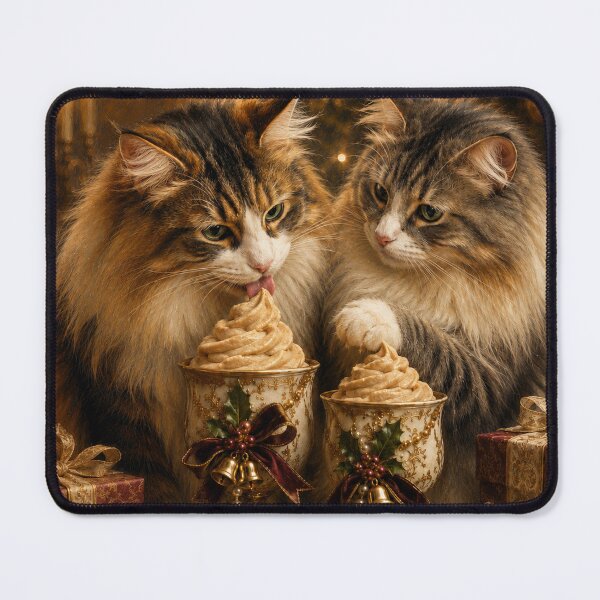Item preview, Christmas Feast for Two Norwegian Forest Cats designed and sold by DeenaDee.