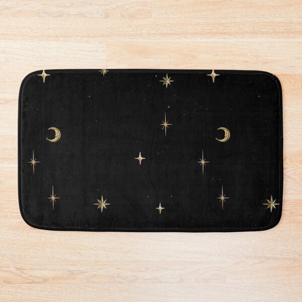 Item preview, Gold Stars Crescent Moon Pattern - Celestial Whimsigoth Print designed and sold by BrontesWhimsyStore.