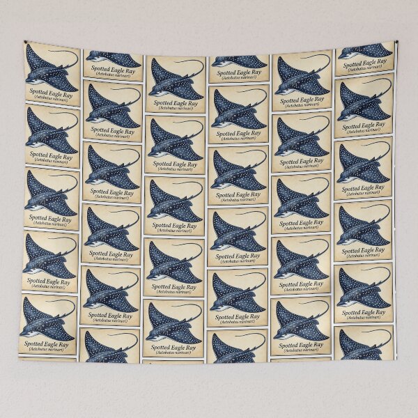 Item preview, Spotted Eagle Ray Vintage Watercolor Marine Illustration designed and sold by KenworksDigital.