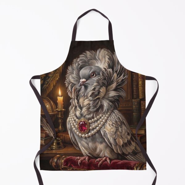 Item preview, Jacobin Pigeon Ruby Pearl Necklace designed and sold by The Real Beast Art.