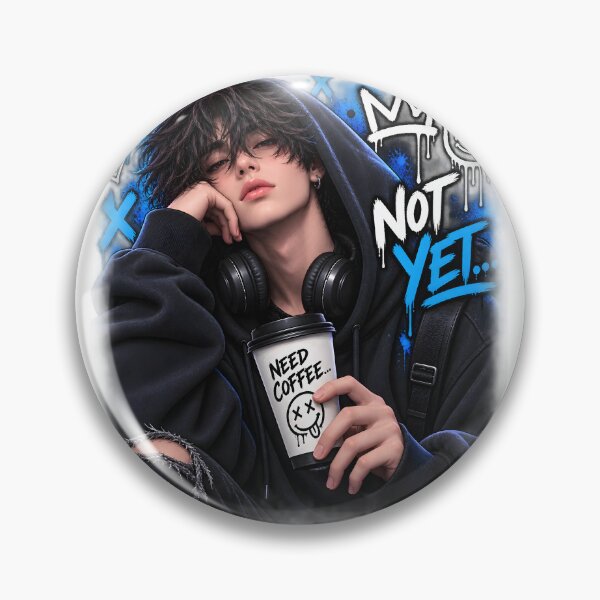 Item preview, Not Yet Need Coffee Sleepy Boy Streetwear Art designed and sold by TinyWeird.
