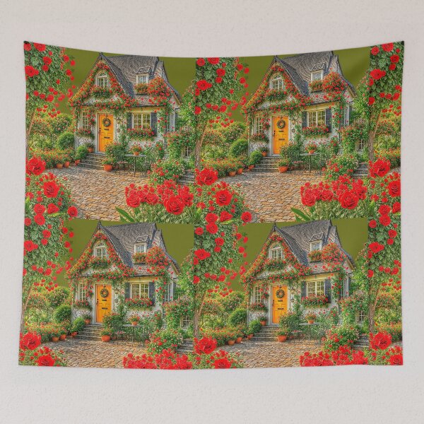 Item preview, Charming Cottage Surrounded by Roses designed and sold by The Empire Of Digital Art..