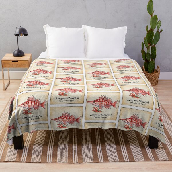 Item preview, Longnose Hawkfish Vintage Coral Reef Illustration designed and sold by KenworksDigital.