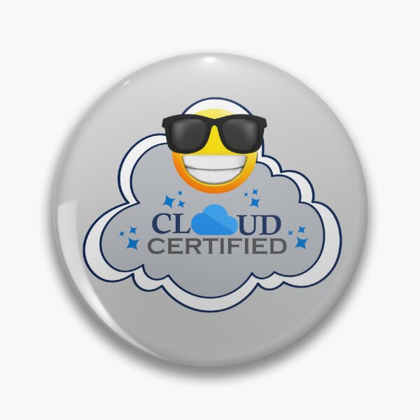 Aperçu de l'œuvre Création d'emojis certifiés cloud | Couleurs Microsoft Azure | Autocollants, t-shirts, mugs, sacs à dos, badges, carnets et bien plus encore créée et vendue par I am Certified Designs.