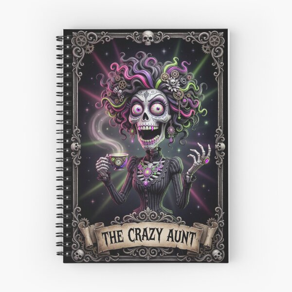 Item preview, The Crazy Aunt Tarot Card – Spooky Goth Coffee Skeleton designed and sold by MysticalSister.