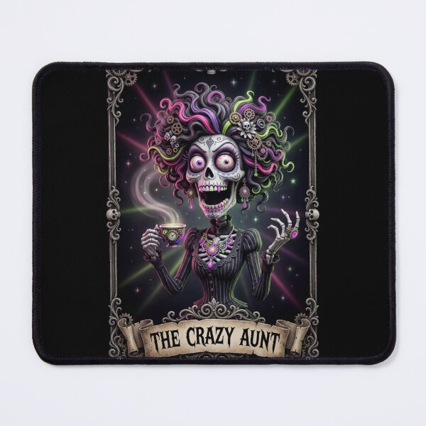 Item preview, The Crazy Aunt Tarot Card – Spooky Goth Coffee Skeleton designed and sold by MysticalSister.