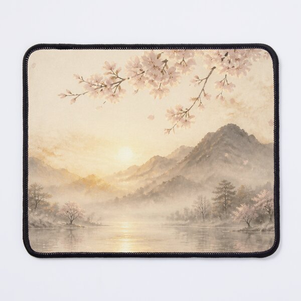 Item preview, Sakura Mist Wall Art Poster | Whispering Sakura Mist, Japandi Cherry Blossom Decor designed and sold by LuminaKage.
