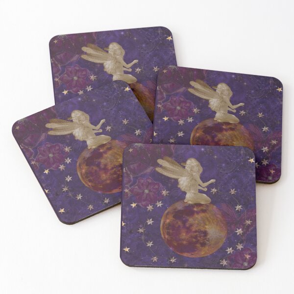 Item preview, Vintage Celestial Moon Fairy - Whimsigoth Fairycore Print designed and sold by BrontesWhimsyStore.