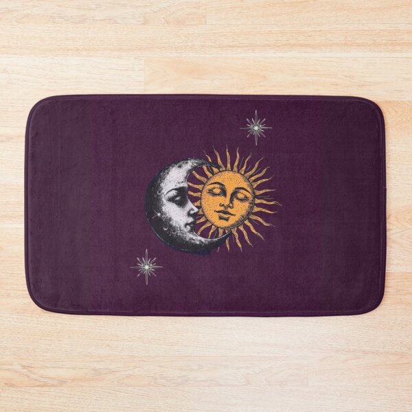 Item preview, Vintage Sun and Crescent Moon Face - Whimsigoth Celestial Print designed and sold by BrontesWhimsyStore.