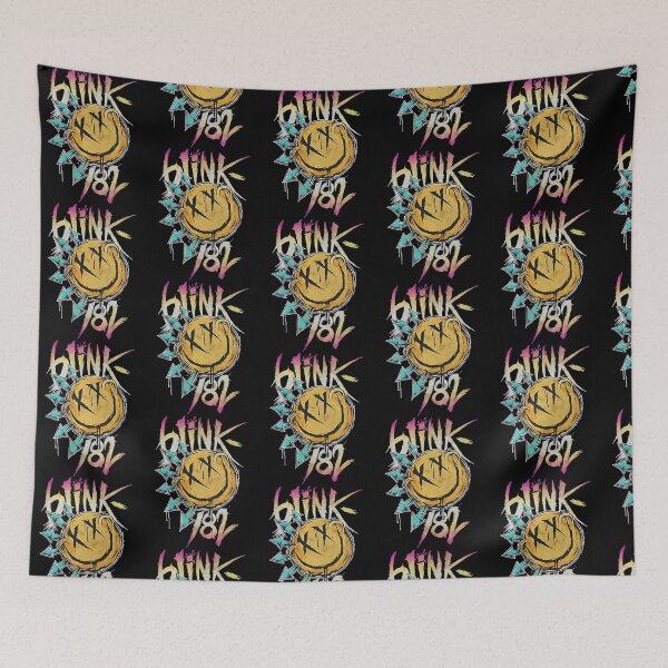 Item preview, Arte de la banda pop punk Blink-182 con grafiti y carita sonriente designed and sold by StuartMooreArt.