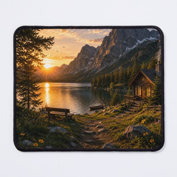 Item preview, log cabin mountain nature designed and sold by csa digital products.