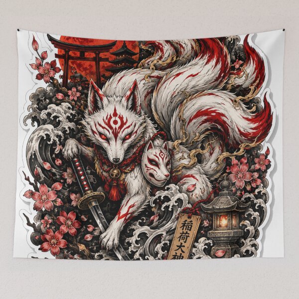 Item preview, Kitsune Spirit Guardian – Japanese Fox Tattoo II designed and sold by TeikunShop.