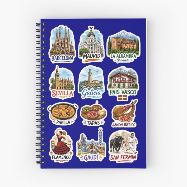 Item preview, Spain Travel & Culture Sticker Pack - Landmarks, Food, and Flamenco designed and sold by Yasmine Mohammed.