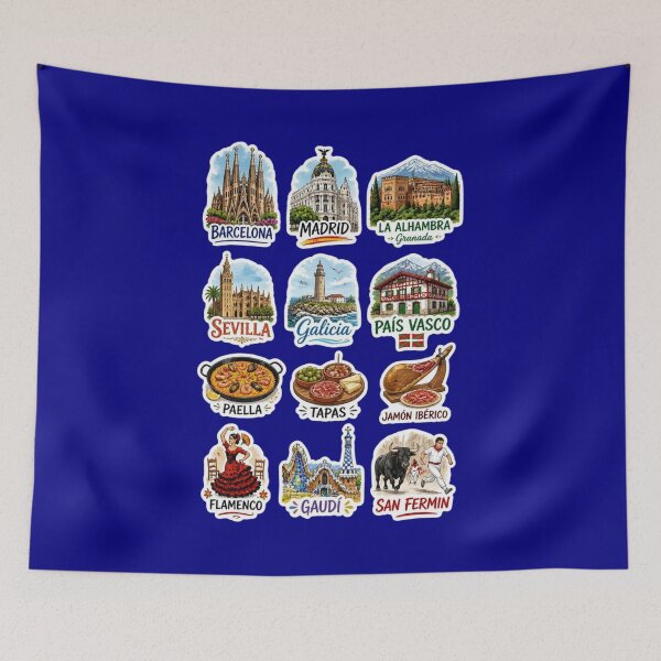 Item preview, Spain Travel & Culture Sticker Pack - Landmarks, Food, and Flamenco designed and sold by Yasmine Mohammed.