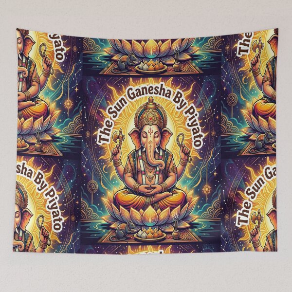 Aperçu de l'œuvre The Sun Ganesha Meditation Art - Modern Spiritual Graphic by PIYATO créée et vendue par PIYATO941DESIGN.