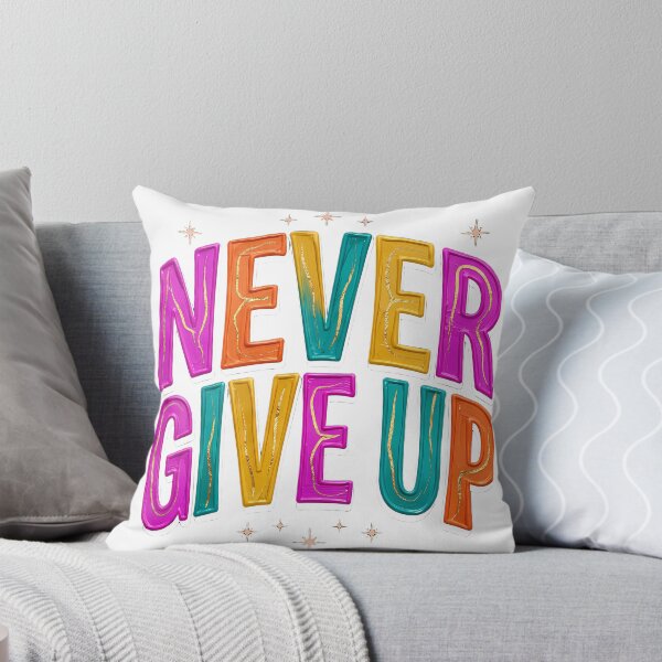 Item preview, Never Give Up Retro Groovy Motivational Typography Art designed and sold by IrisByJoVon.